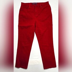 Gloria Vanderbilt 10 Short Red Amanda Jeans Five Pocket Zipper Fly Straight Leg